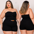 Short jean noir + ceinture